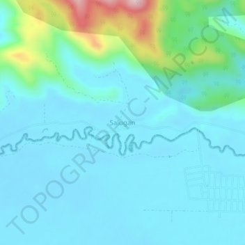 Salugan topographic map, elevation, terrain