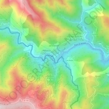 Beaujeau topographic map, elevation, terrain