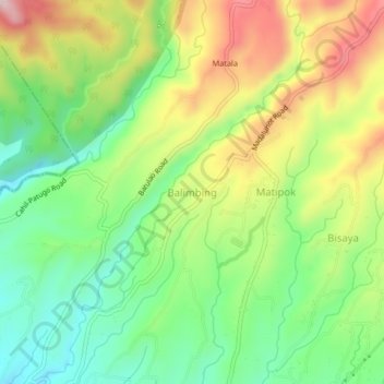 Balimbing topographic map, elevation, terrain