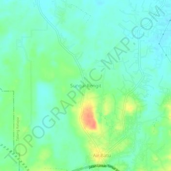 Sungai Rengit topographic map, elevation, terrain