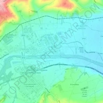 San Claudio topographic map, elevation, terrain