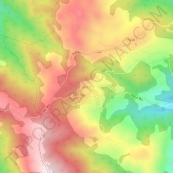 Jezerc topographic map, elevation, terrain