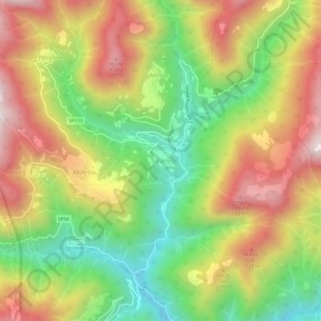 Turano topographic map, elevation, terrain