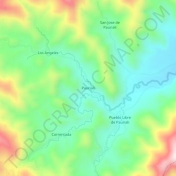 Pauriali topographic map, elevation, terrain