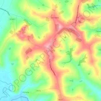 Cerqueto topographic map, elevation, terrain