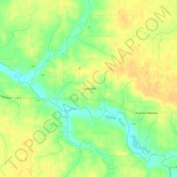 Clarksville topographic map, elevation, terrain