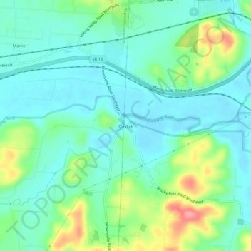 Claylick topographic map, elevation, terrain
