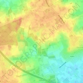 Reutel topographic map, elevation, terrain