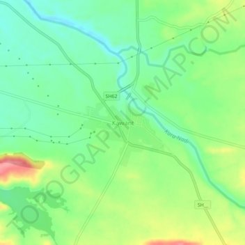 Kawant topographic map, elevation, terrain