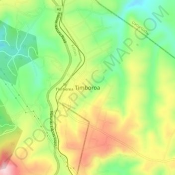 Timboroa topographic map, elevation, terrain