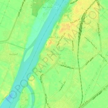 Jazirat al Awamiya topographic map, elevation, terrain