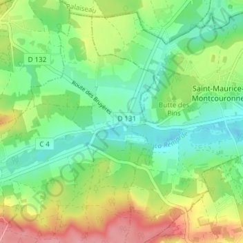 Le Marais topographic map, elevation, terrain