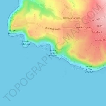 Pointe du Bec de l'Âne topographic map, elevation, terrain
