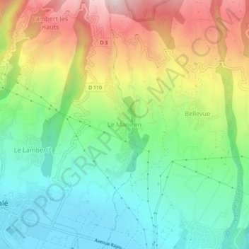 Le Maniron topographic map, elevation, terrain