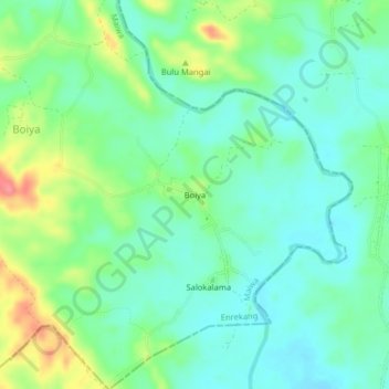 Boiya topographic map, elevation, terrain