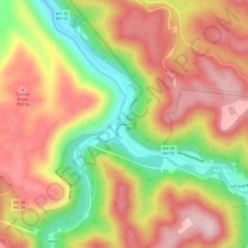Fenwick topographic map, elevation, terrain