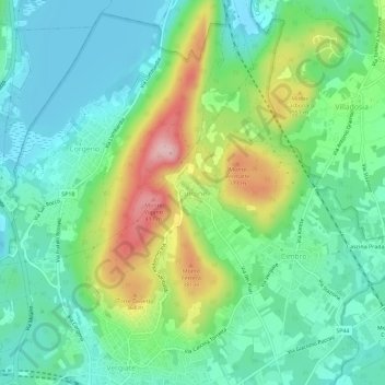 Cuirone topographic map, elevation, terrain