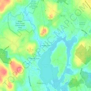 Collettes Grove topographic map, elevation, terrain