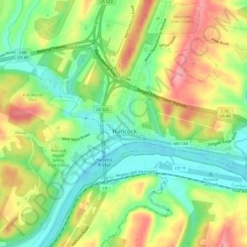 Hancock topographic map, elevation, terrain