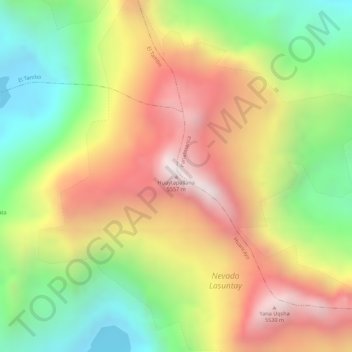 Nevado Huaytapallana topographic map, elevation, terrain
