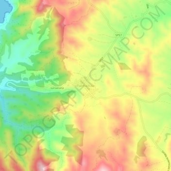 Palmadula topographic map, elevation, terrain