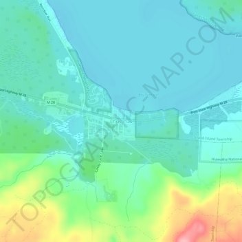 Christmas topographic map, elevation, terrain