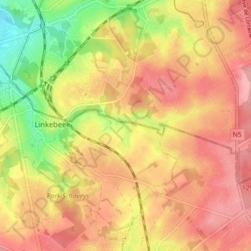 Oplinkebeek topographic map, elevation, terrain