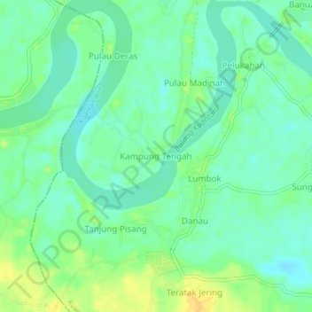 Kampung Tengah topographic map, elevation, terrain