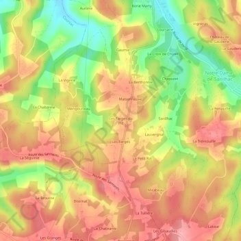 Les Farges du Pic topographic map, elevation, terrain