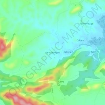 Sitio Kawayan topographic map, elevation, terrain