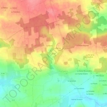 Le Val topographic map, elevation, terrain