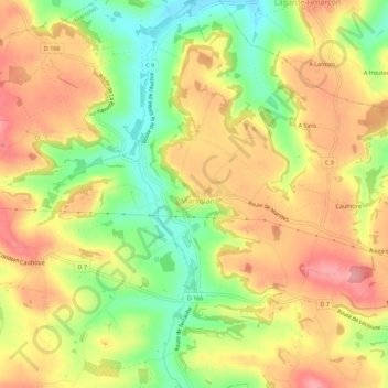 A Doat topographic map, elevation, terrain