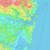 Sydney topographic map, elevation, terrain