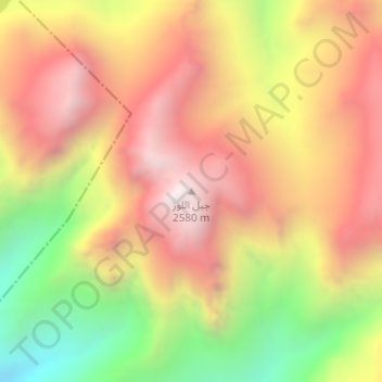 Jabal al Lawz topographic map, elevation, terrain