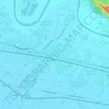 Navacchio topographic map, elevation, terrain