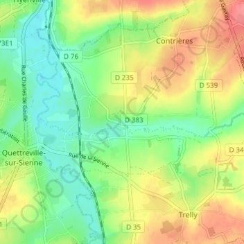 Le Pont de Monceaux topographic map, elevation, terrain