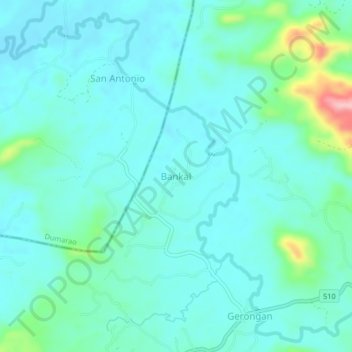 Bankal topographic map, elevation, terrain