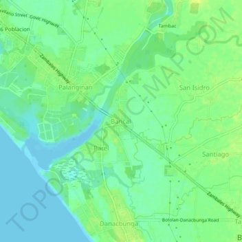 Bancal topographic map, elevation, terrain