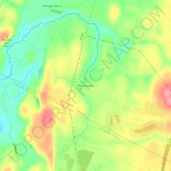 West Georgia topographic map, elevation, terrain