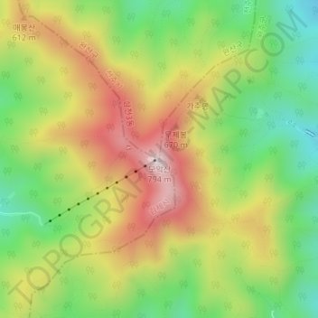Moaksan topographic map, elevation, terrain