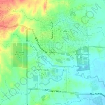 Kamatis topographic map, elevation, terrain