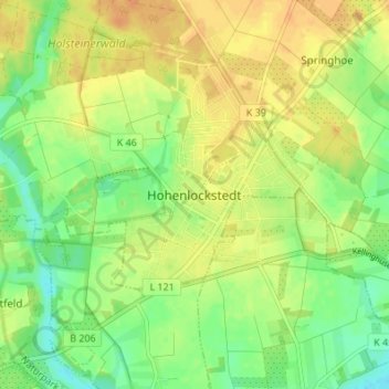 Hohenlockstedt topographic map, elevation, terrain
