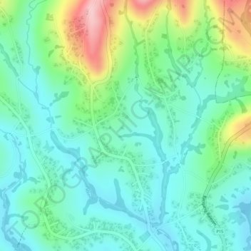 lekia topographic map, elevation, terrain
