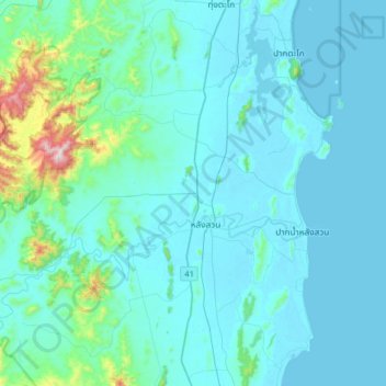 Wang Tako topographic map, elevation, terrain