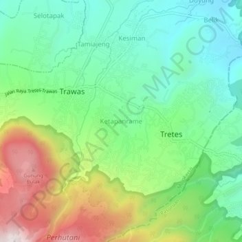 Ketapanrame topographic map, elevation, terrain