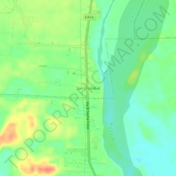 San Cristobal topographic map, elevation, terrain