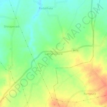 Lakhanapura topographic map, elevation, terrain