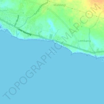Letta topographic map, elevation, terrain