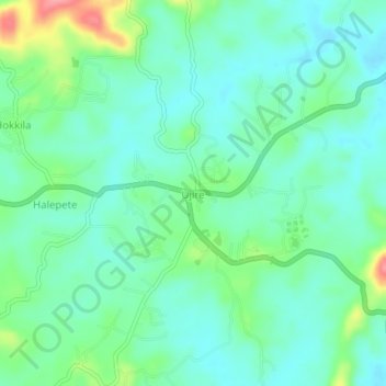 Ujire topographic map, elevation, terrain