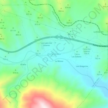 Doña María topographic map, elevation, terrain
